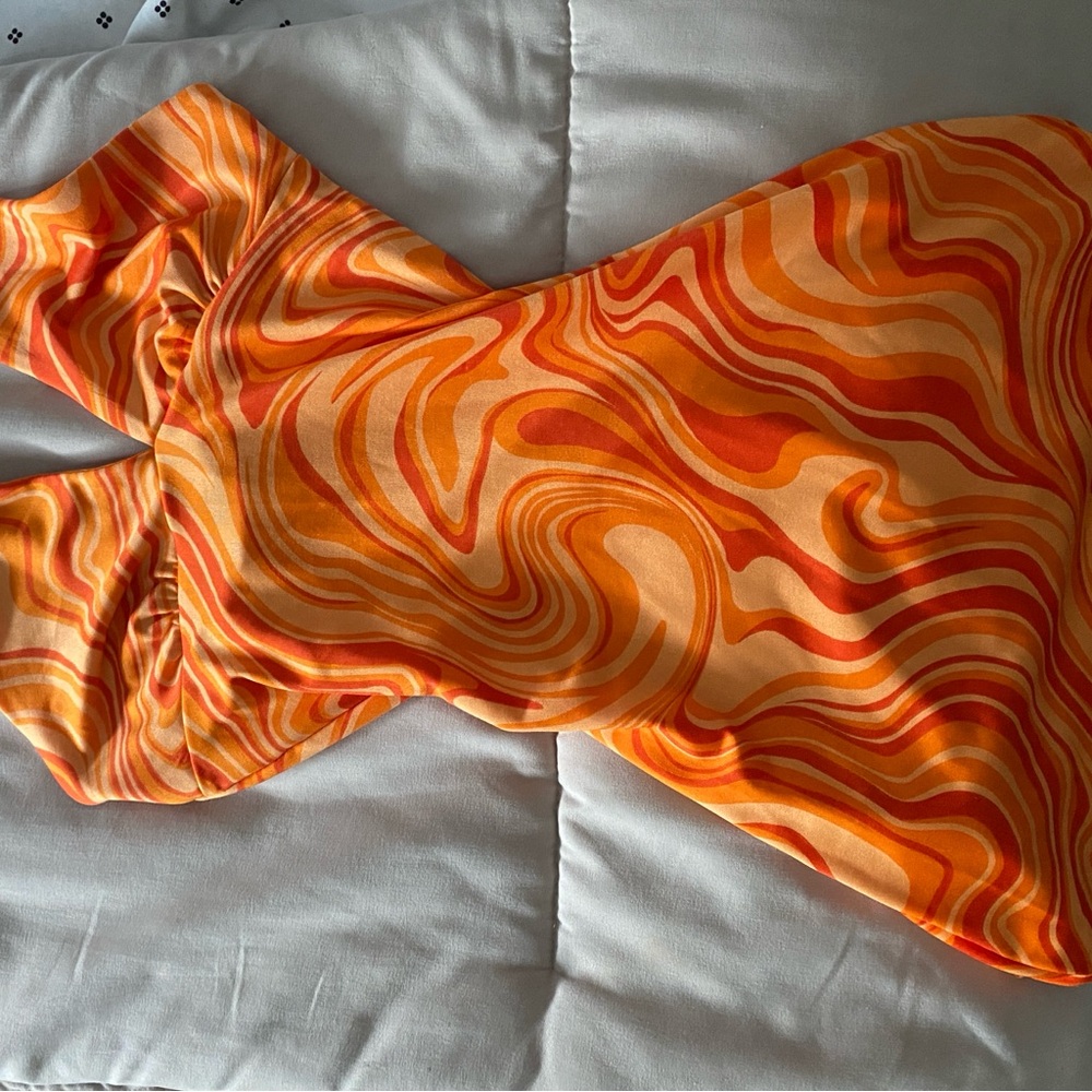 Orange fitting dress